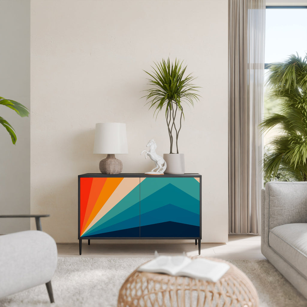 PRISM CONCUSSION Aparador de 2 Portas em Acabamento Preto