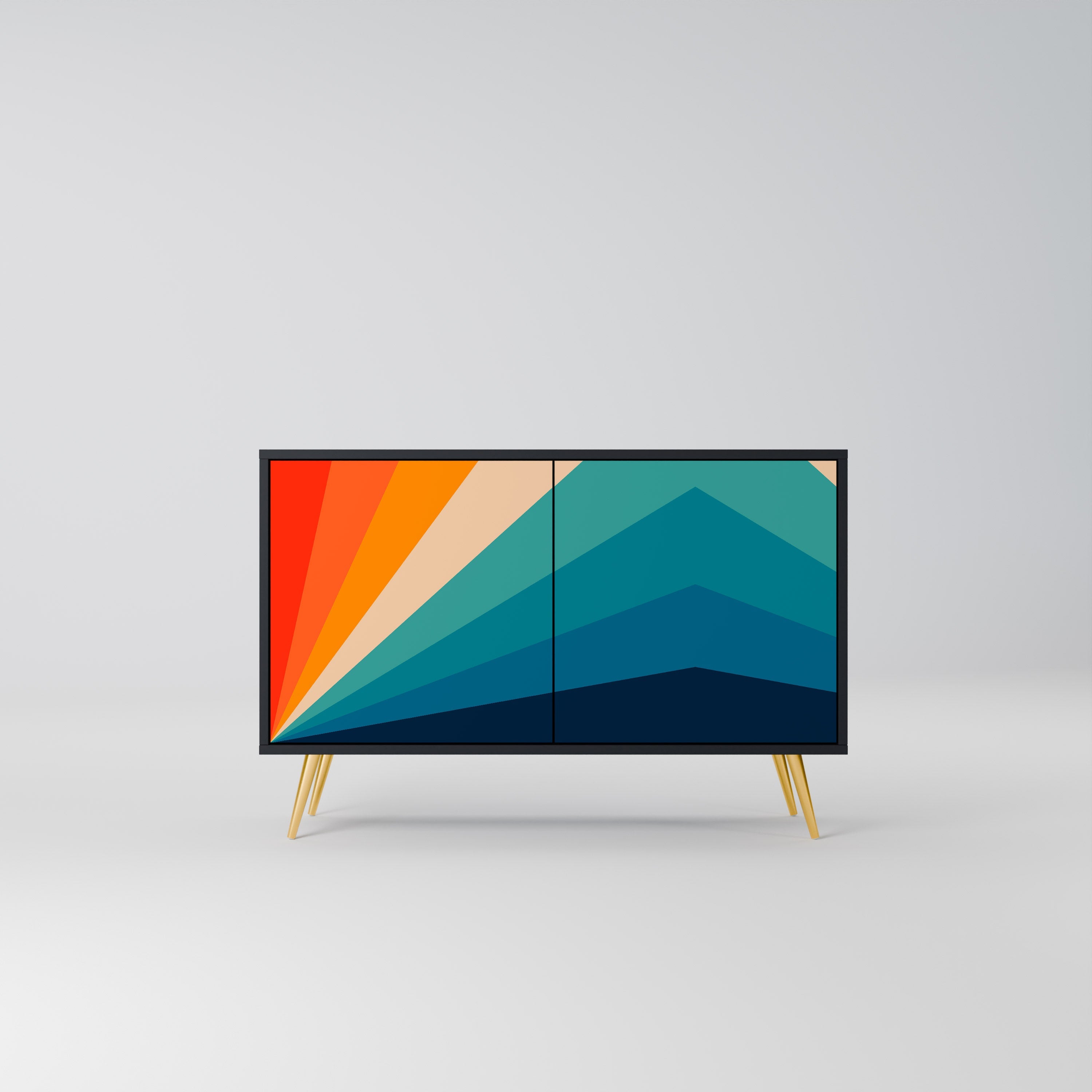 PRISM CONCUSSION Aparador de 2 Portas em Acabamento Preto