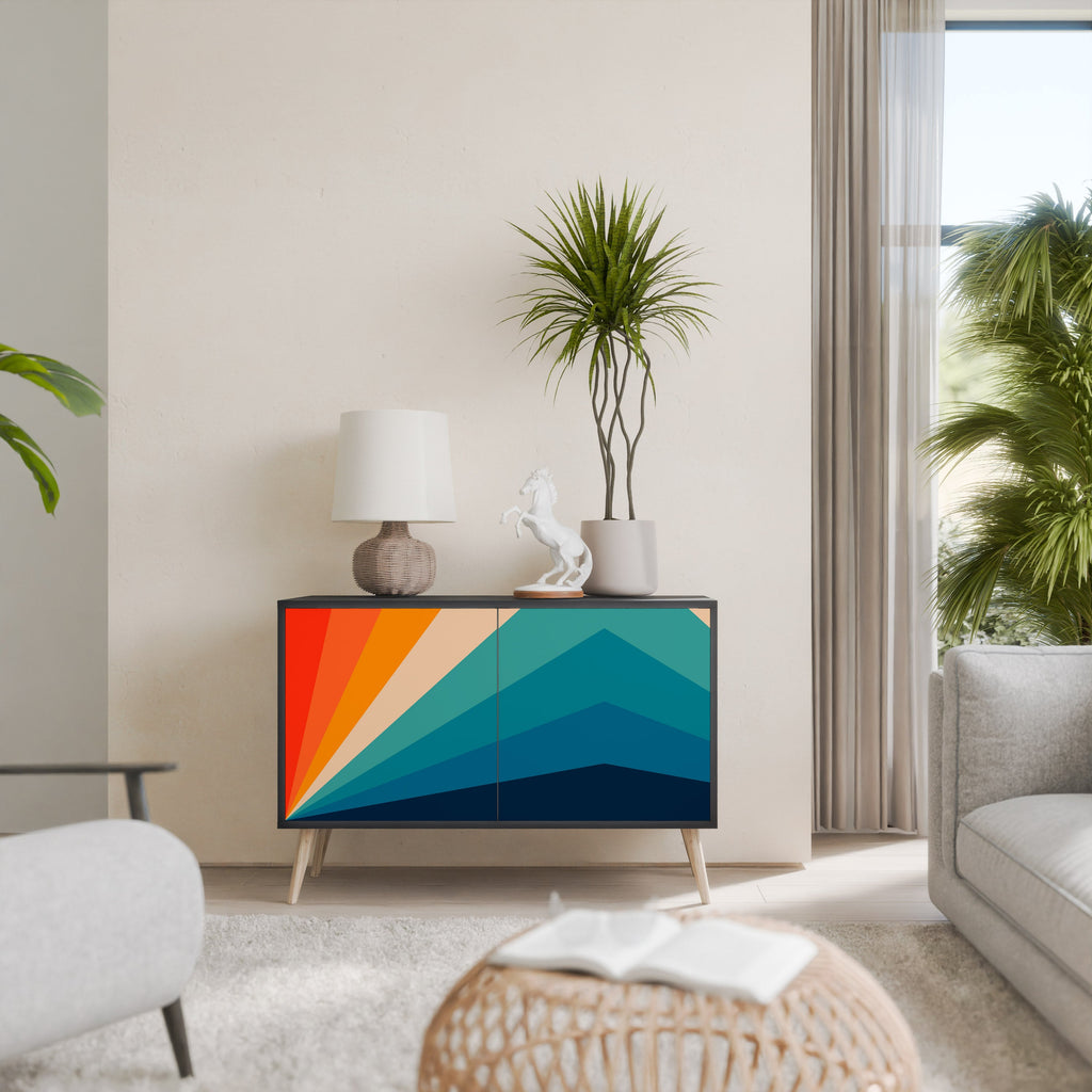 PRISM CONCUSSION Aparador de 2 Portas em Acabamento Preto