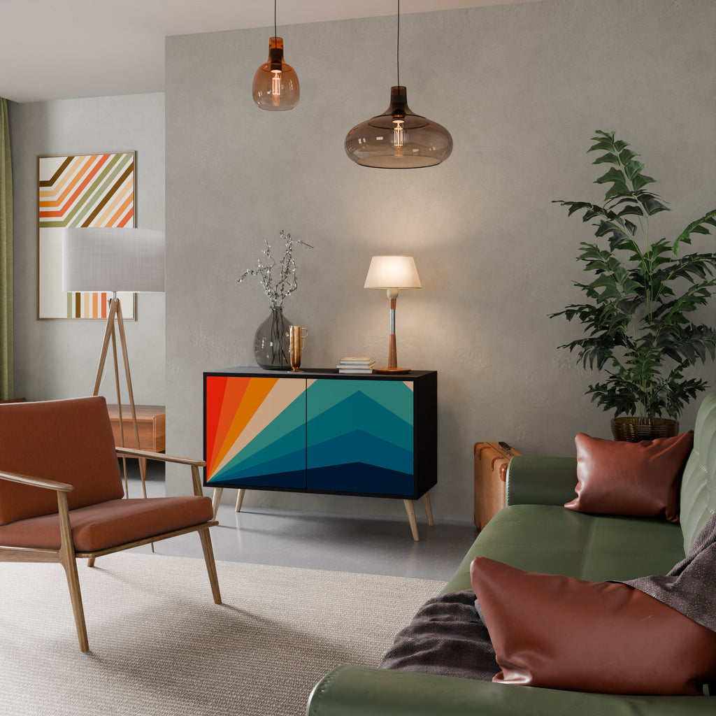 PRISM CONCUSSION Aparador de 2 Portas em Acabamento Preto