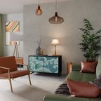 ASIAN SWAY Aparador de 2 Portas em Acabamento Preto