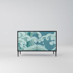 ASIAN SWAY Aparador de 2 Portas em Acabamento Preto