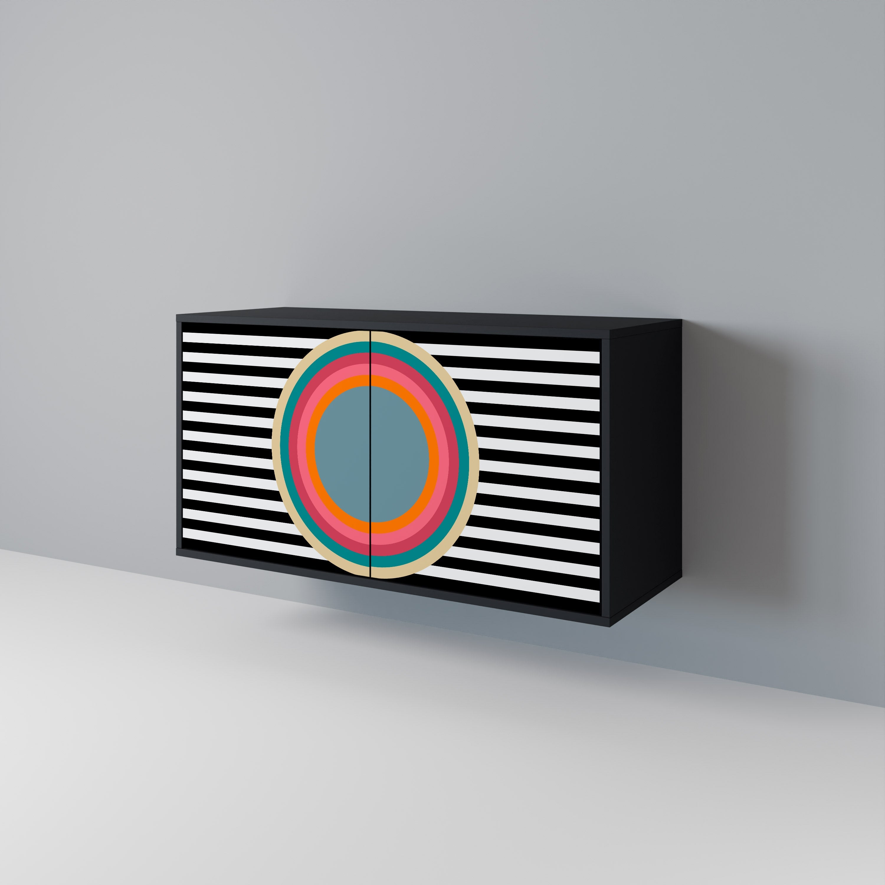 SPECTRA SHOWCASE Aparador de 2 Portas em Acabamento Preto