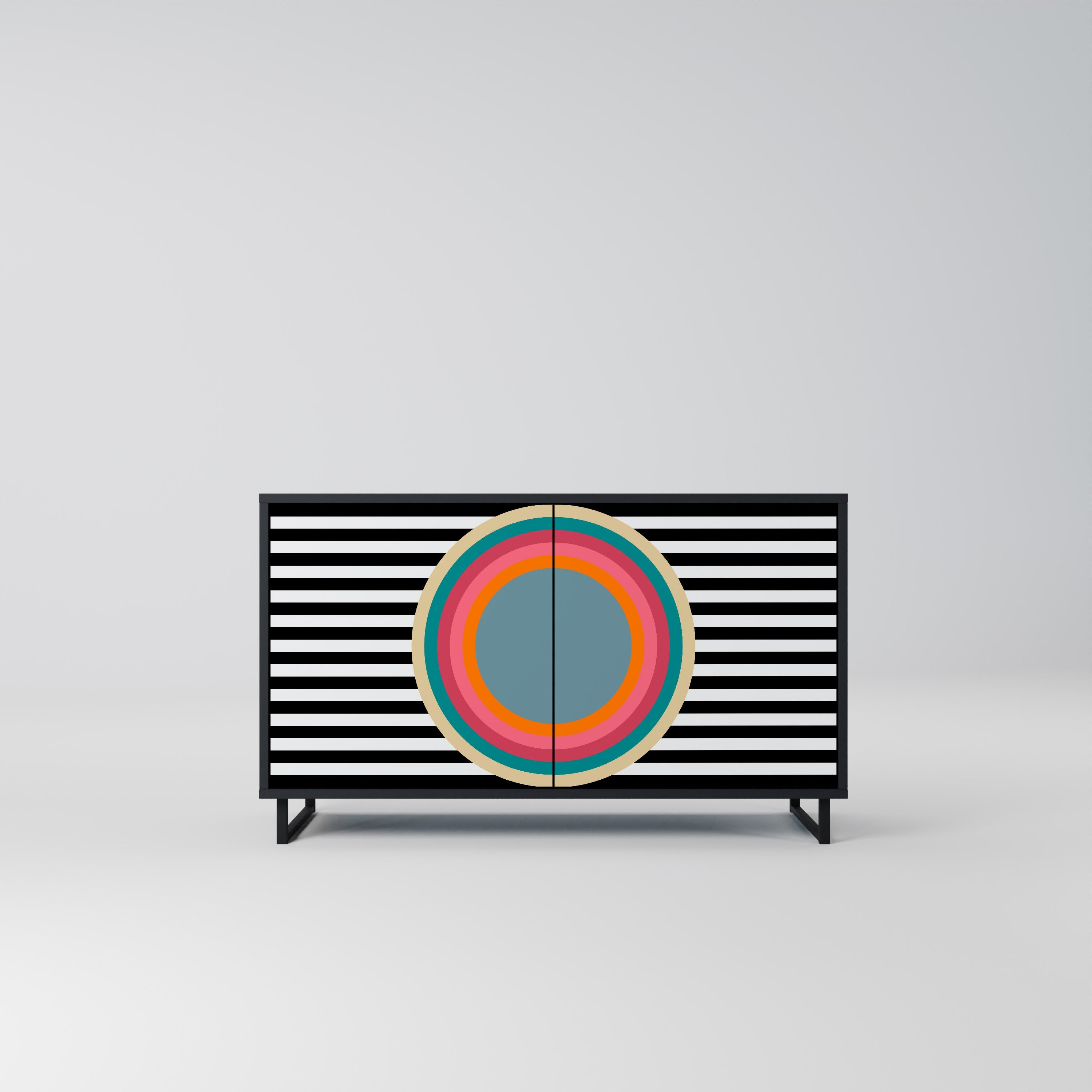 SPECTRA SHOWCASE Aparador de 2 Portas em Acabamento Preto