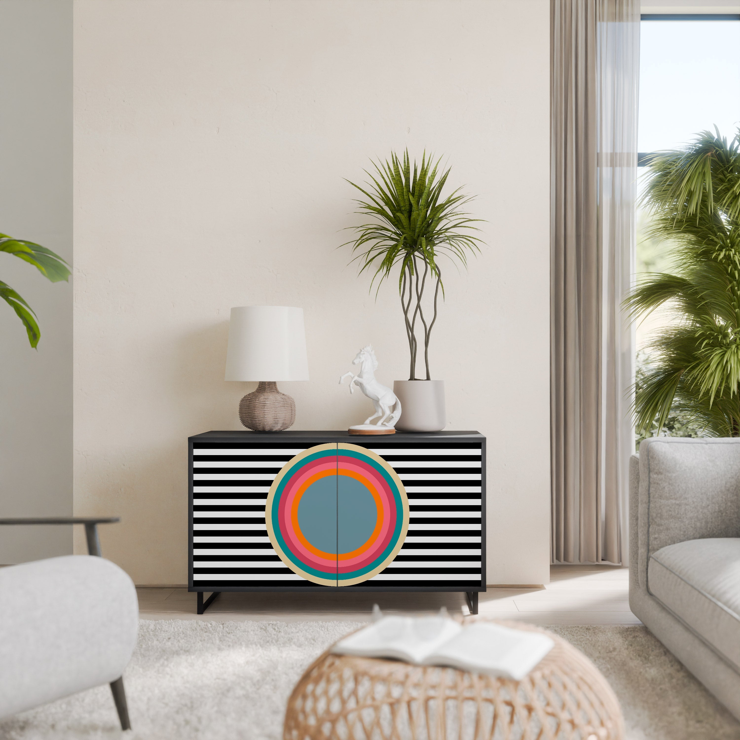 SPECTRA SHOWCASE Aparador de 2 Portas em Acabamento Preto