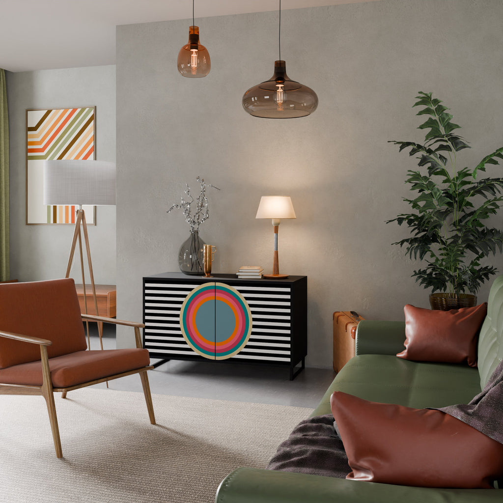 SPECTRA SHOWCASE Aparador de 2 Portas em Acabamento Preto