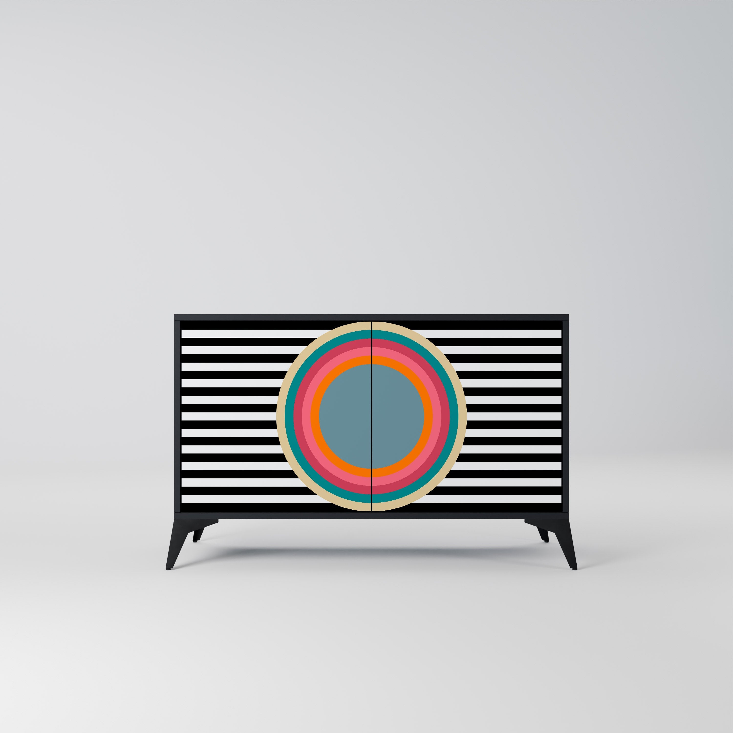 SPECTRA SHOWCASE Aparador de 2 Portas em Acabamento Preto