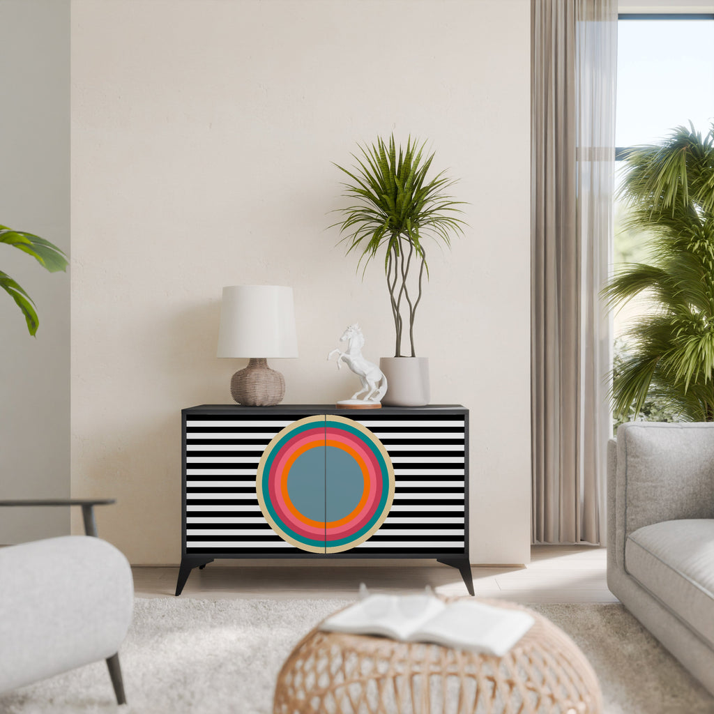 SPECTRA SHOWCASE Aparador de 2 Portas em Acabamento Preto