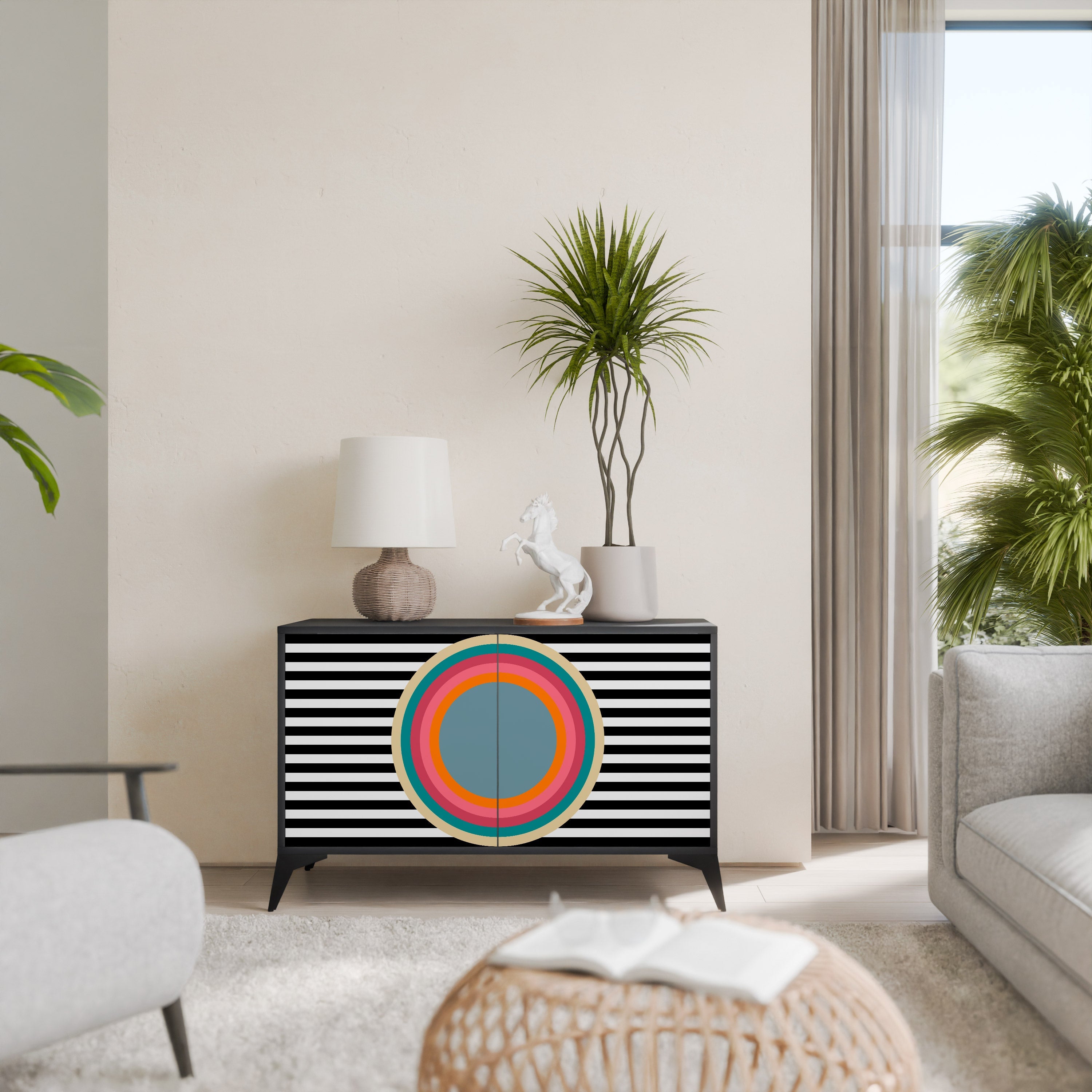 SPECTRA SHOWCASE Aparador de 2 Portas em Acabamento Preto