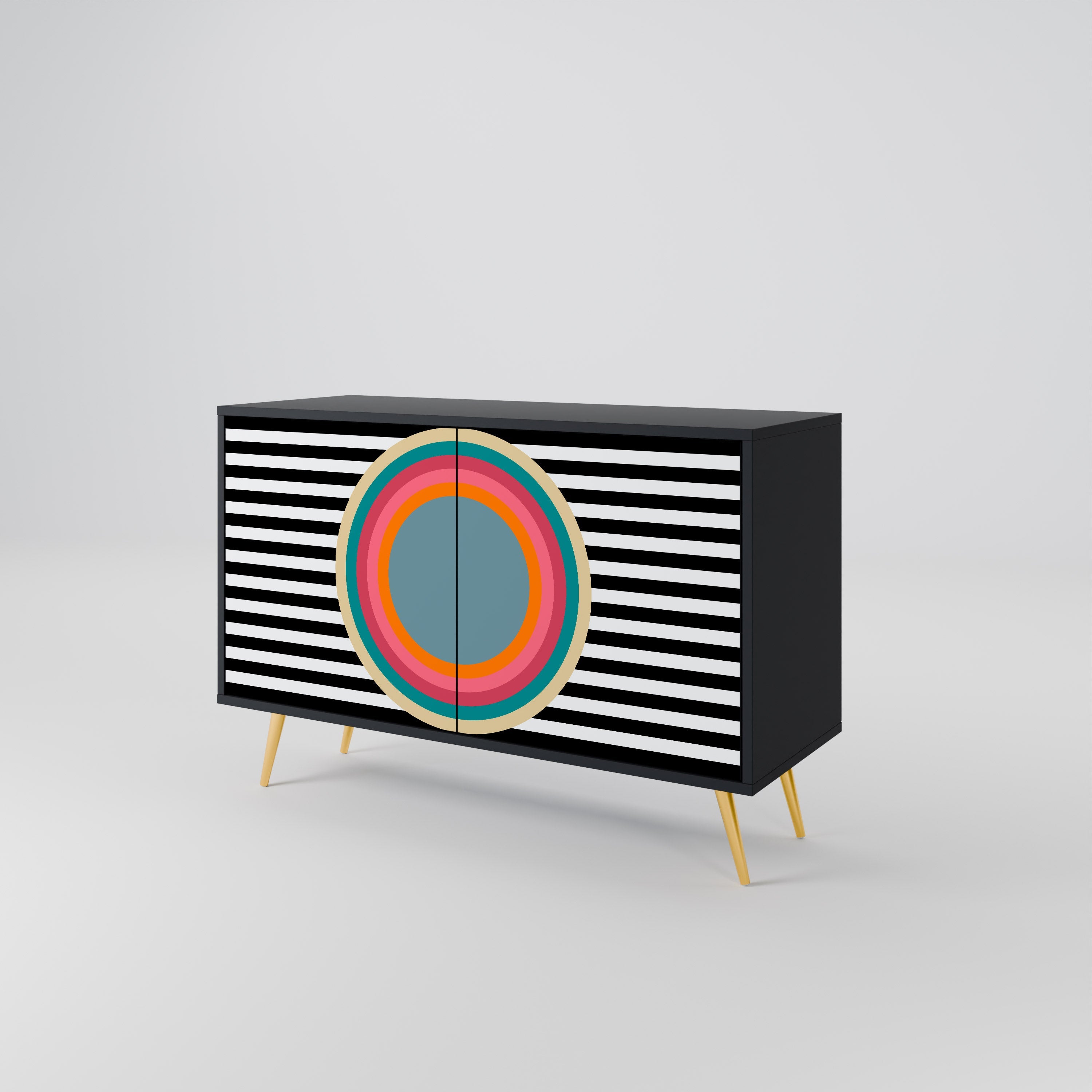 SPECTRA SHOWCASE Aparador de 2 Portas em Acabamento Preto