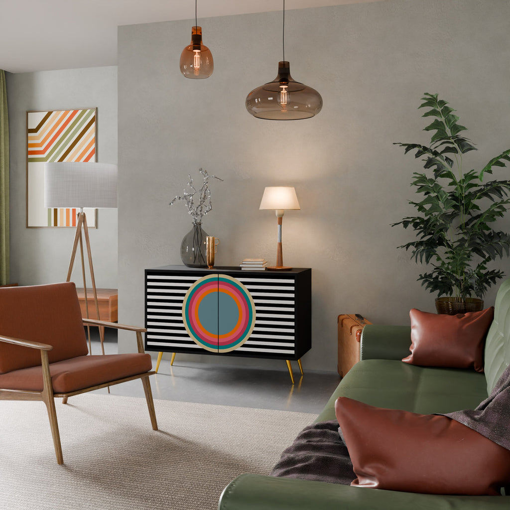 SPECTRA SHOWCASE Aparador de 2 Portas em Acabamento Preto