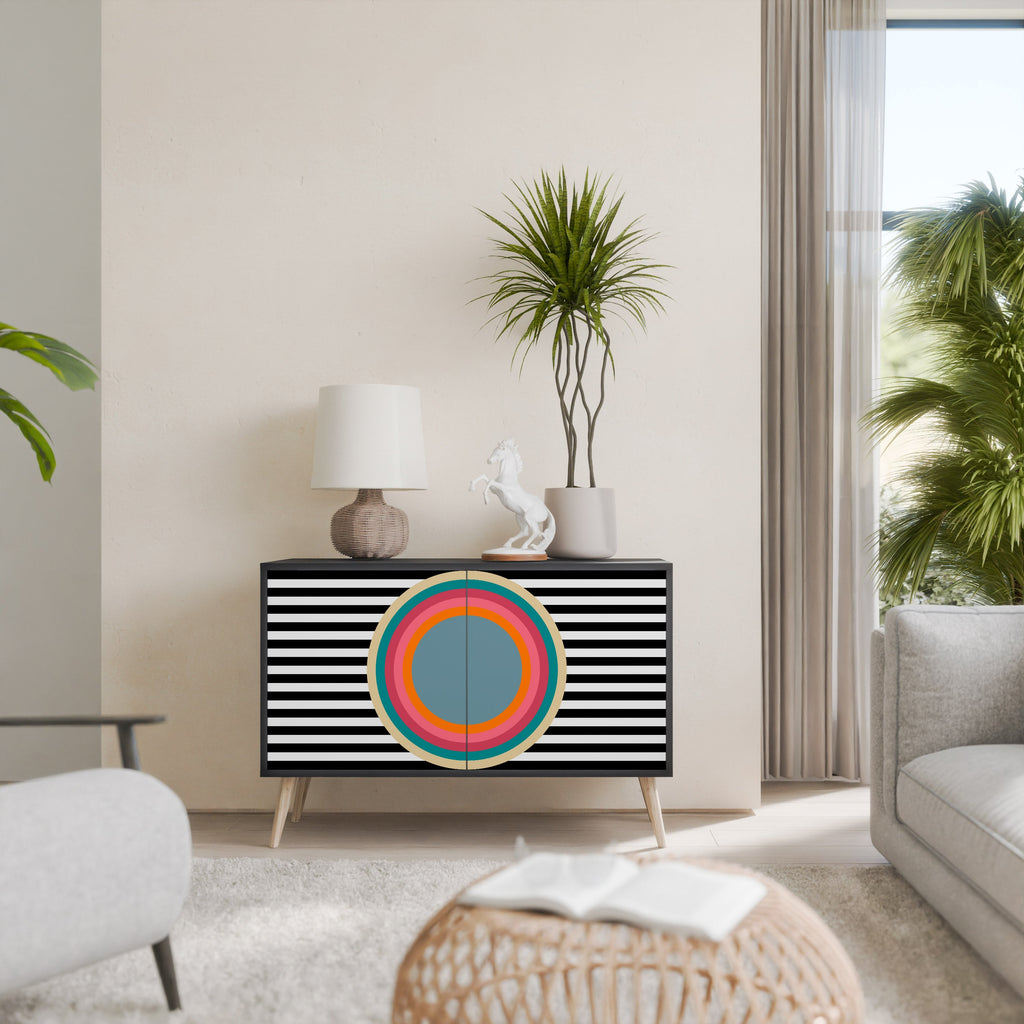 SPECTRA SHOWCASE Aparador de 2 Portas em Acabamento Preto