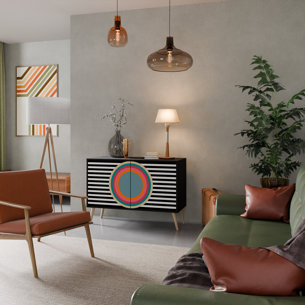 SPECTRA SHOWCASE Aparador de 2 Portas em Acabamento Preto