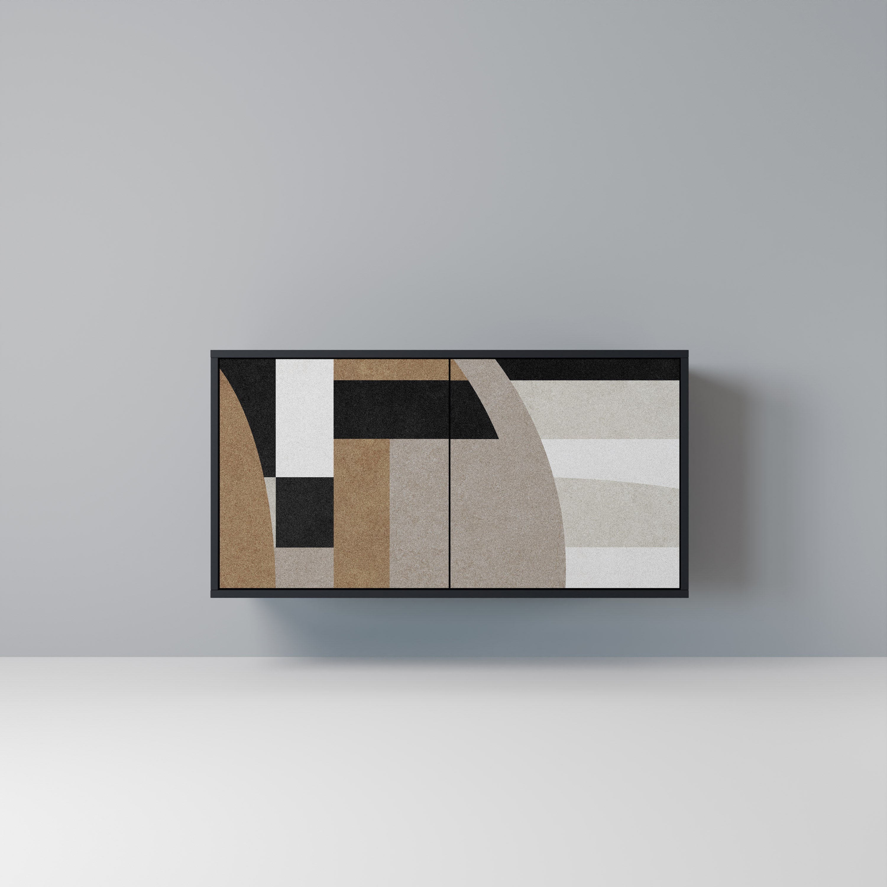 DELICATE MEMENTO Aparador de 2 Portas em Acabamento Preto