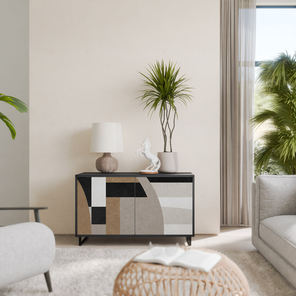 DELICATE MEMENTO Aparador de 2 Portas em Acabamento Preto