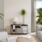 DELICATE MEMENTO Aparador de 2 Portas em Acabamento Preto