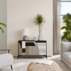 DELICATE MEMENTO Aparador de 2 Portas em Acabamento Preto