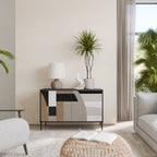 DELICATE MEMENTO Aparador de 2 Portas em Acabamento Preto