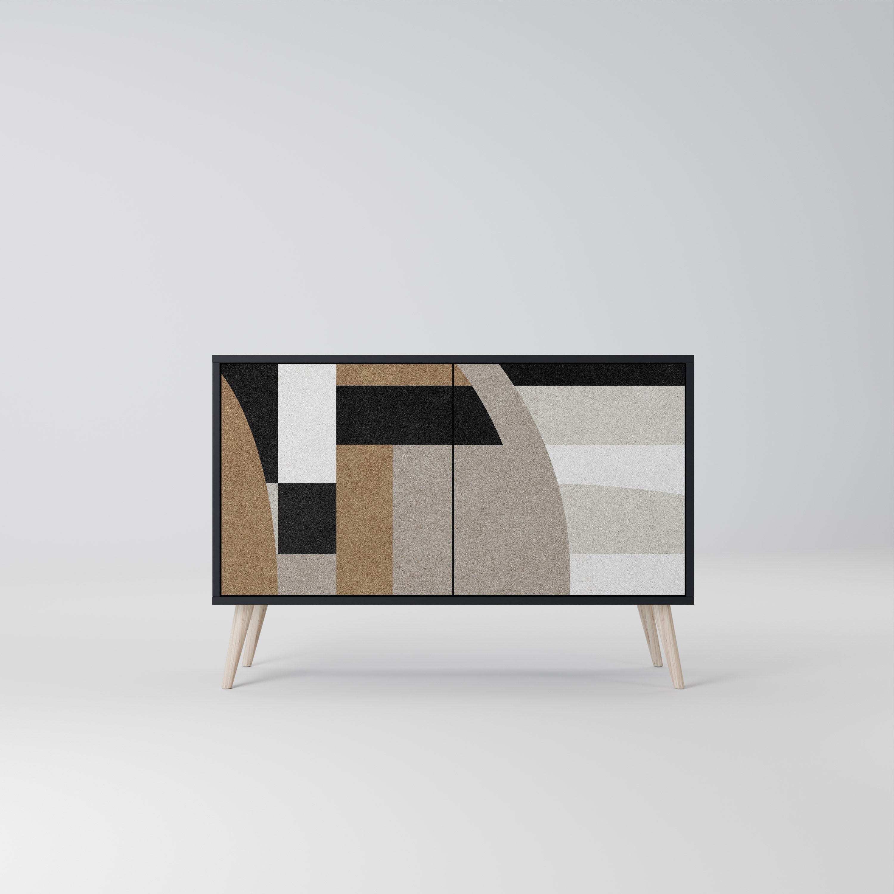 DELICATE MEMENTO Aparador de 2 Portas em Acabamento Preto