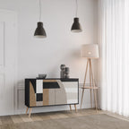 DELICATE MEMENTO Aparador de 2 Portas em Acabamento Preto