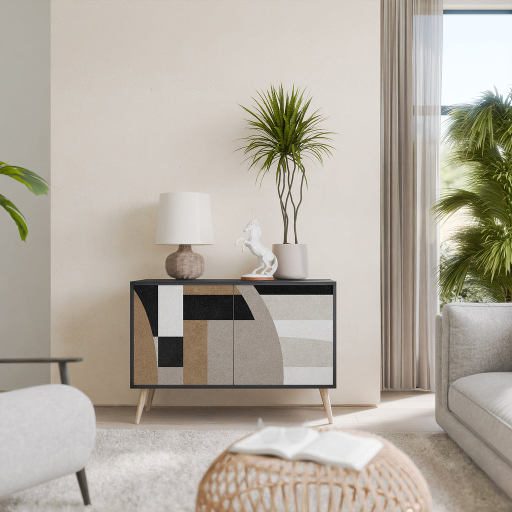 DELICATE MEMENTO Aparador de 2 Portas em Acabamento Preto