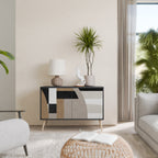 DELICATE MEMENTO Aparador de 2 Portas em Acabamento Preto