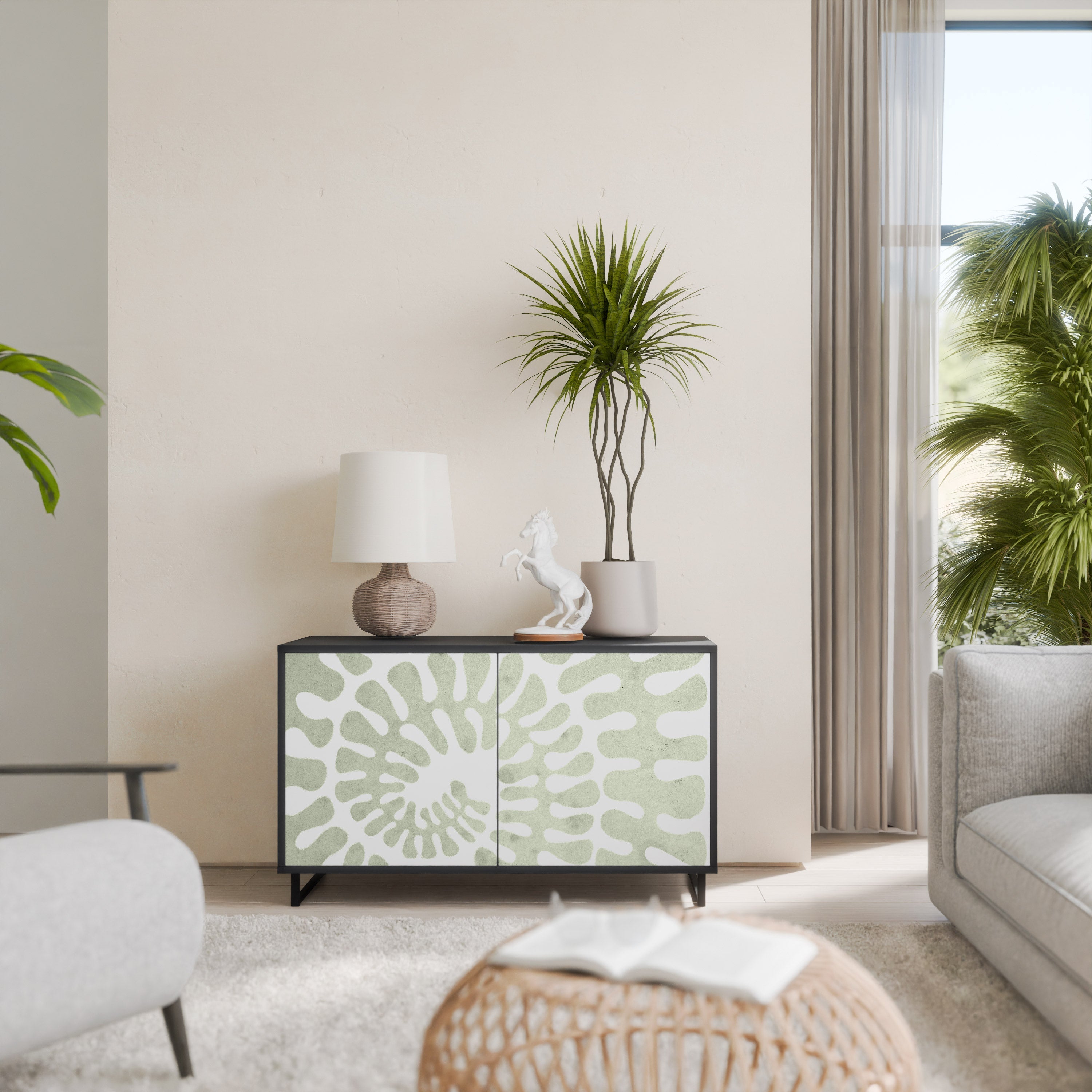 HELIX DANCE 2-Door Sideboard in Black Finish