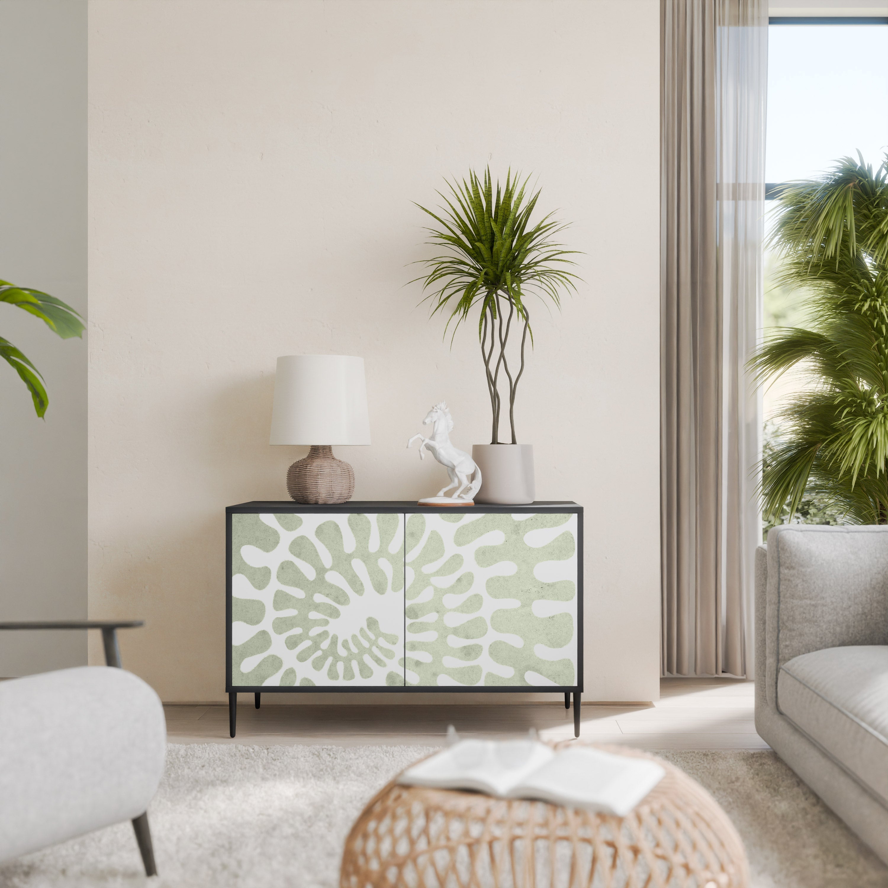 HELIX DANCE Aparador de 2 Portas em Acabamento Preto