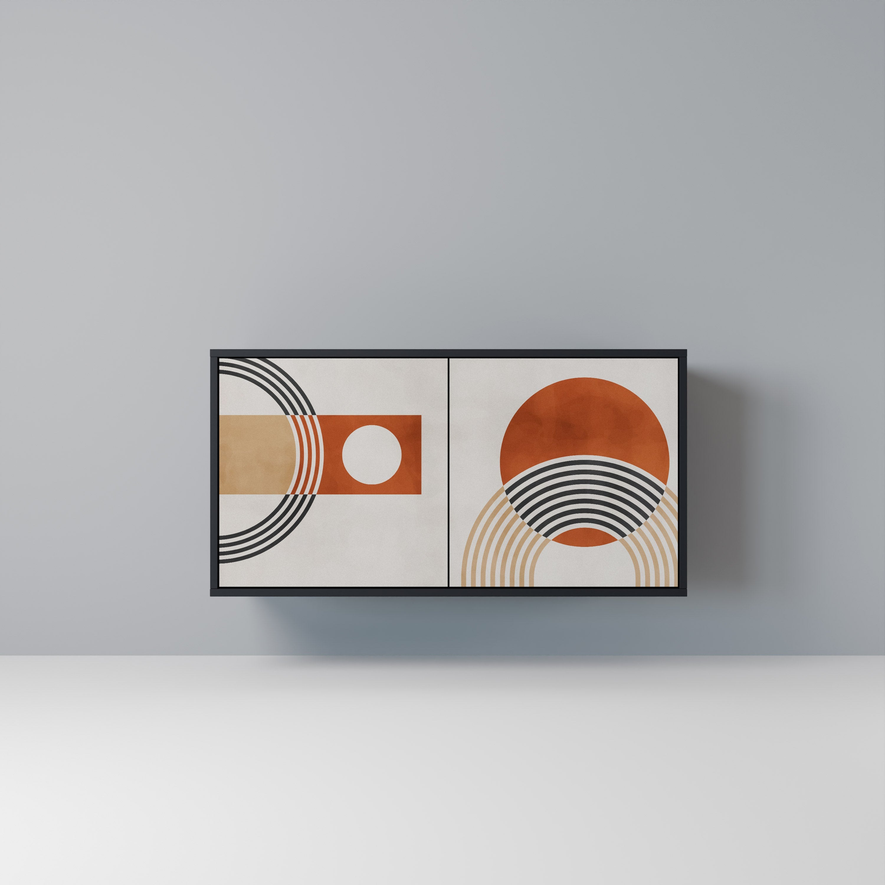 SPACE AROUND Aparador de 2 Portas em Acabamento Preto