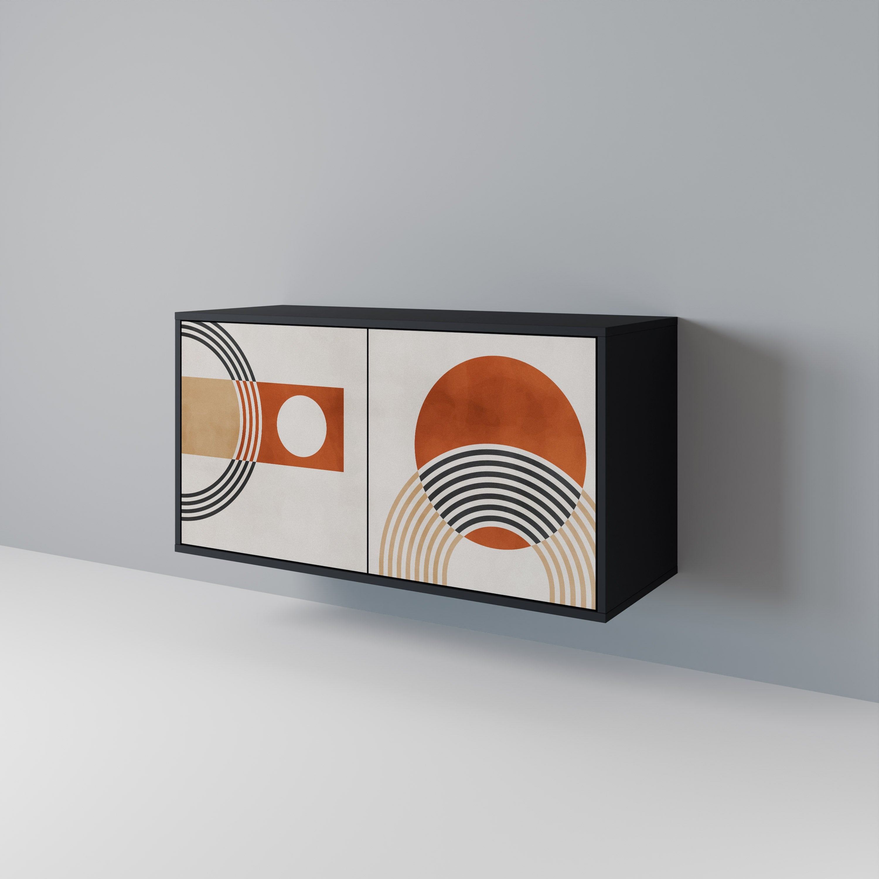 SPACE AROUND Aparador de 2 Portas em Acabamento Preto