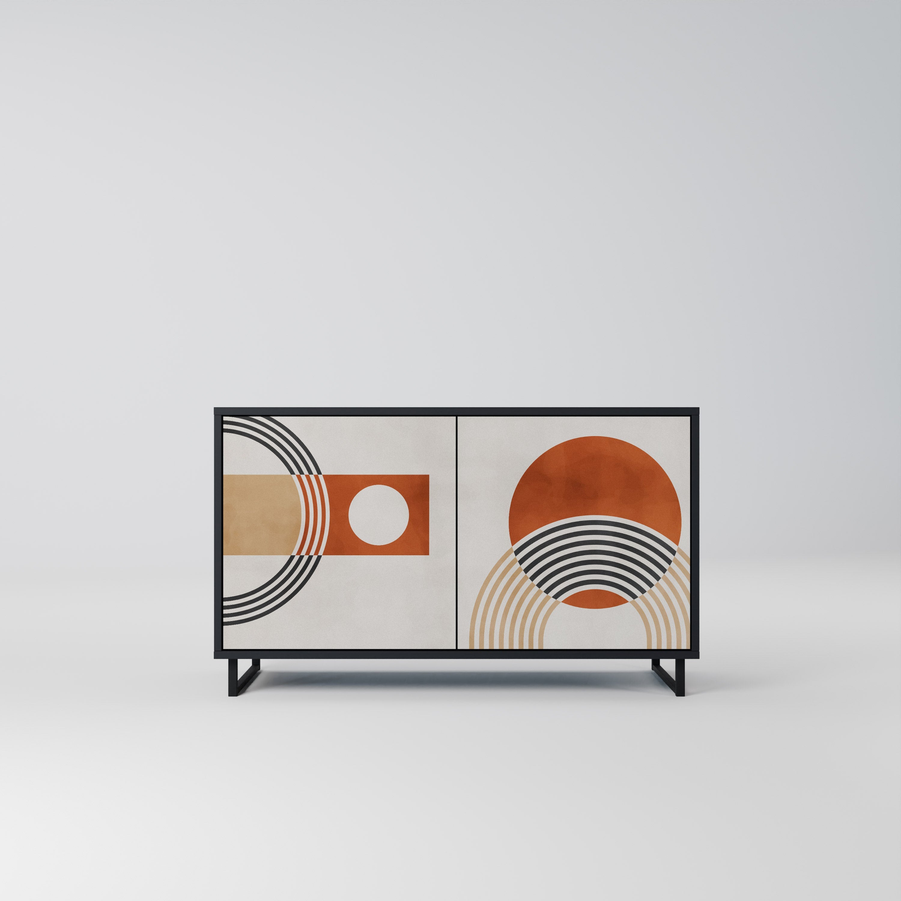 SPACE AROUND Aparador de 2 Portas em Acabamento Preto