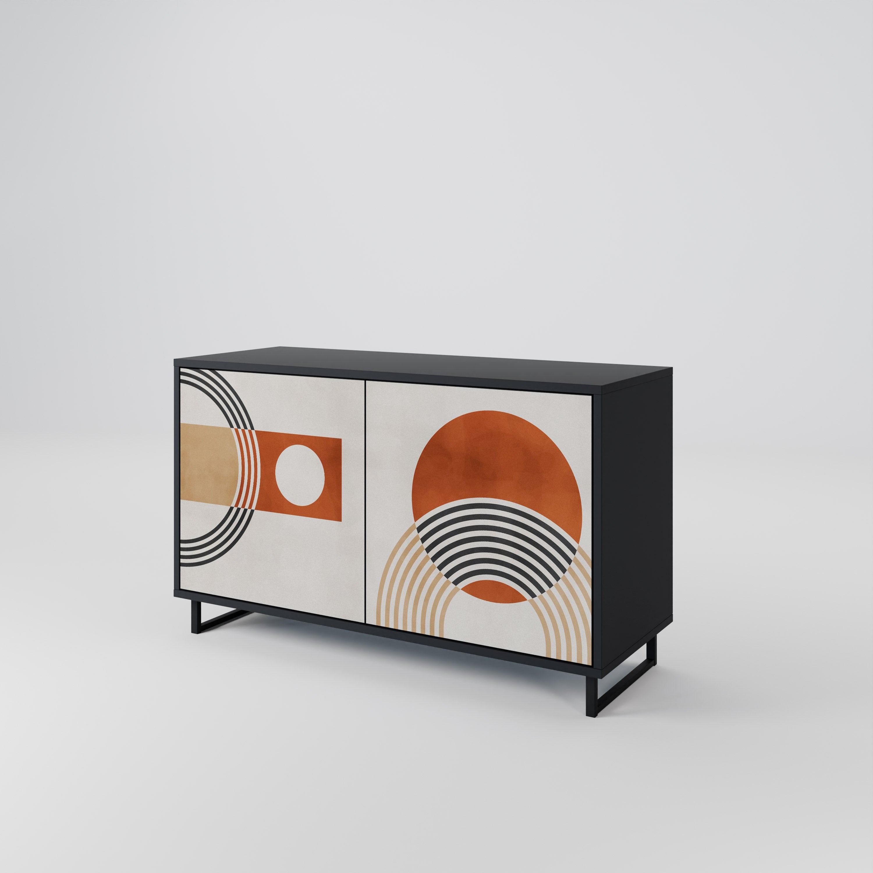 SPACE AROUND Aparador de 2 Portas em Acabamento Preto