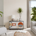 SPACE AROUND Aparador de 2 Portas em Acabamento Preto