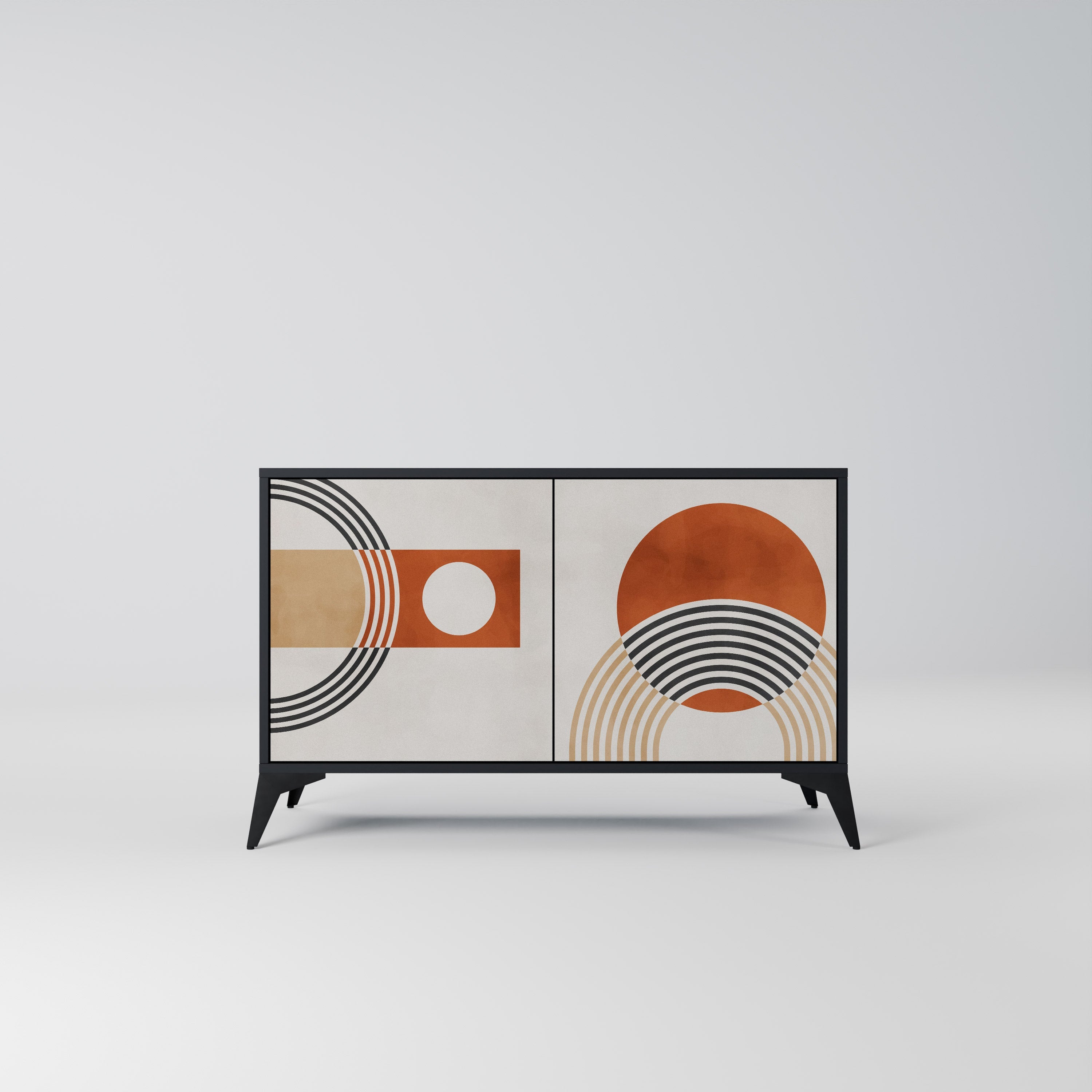 SPACE AROUND Aparador de 2 Portas em Acabamento Preto