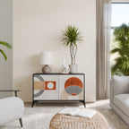 SPACE AROUND Aparador de 2 Portas em Acabamento Preto