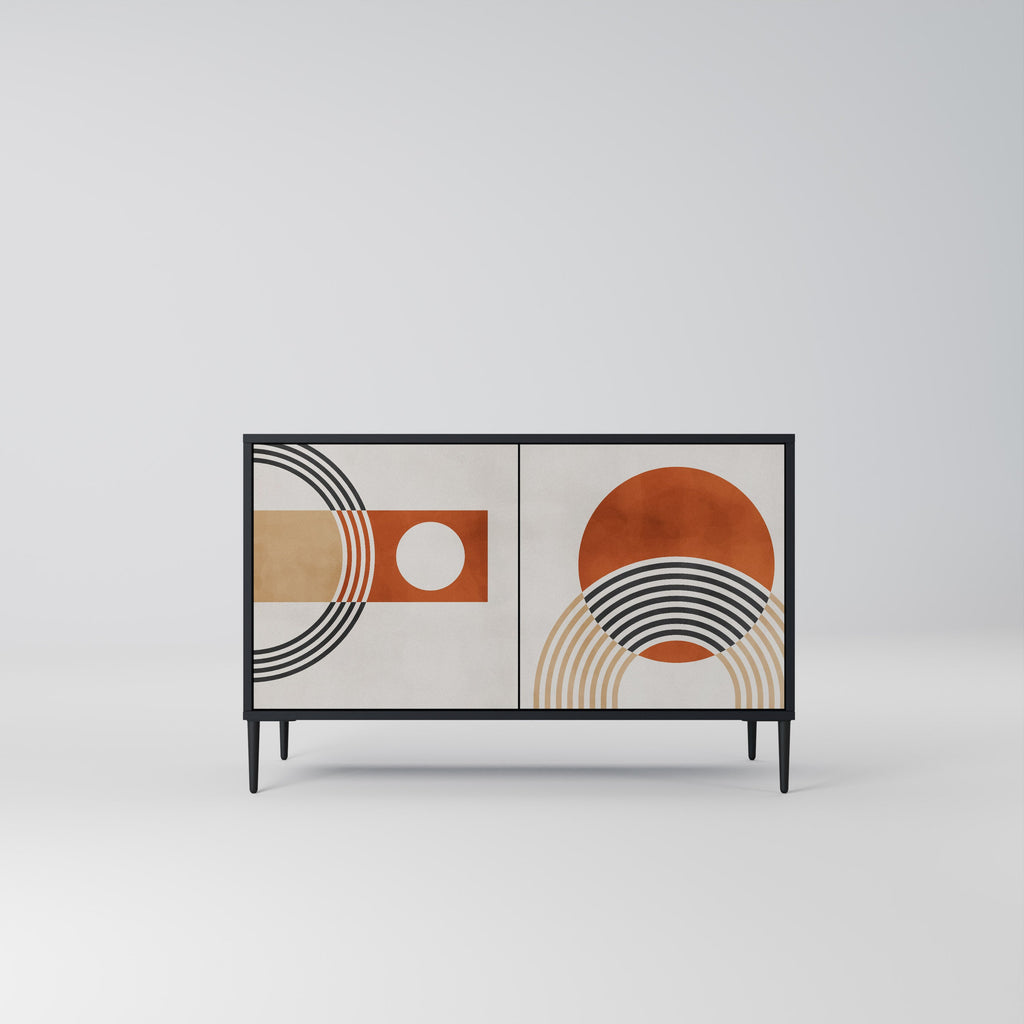 SPACE AROUND Aparador de 2 Portas em Acabamento Preto