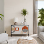 SPACE AROUND Aparador de 2 Portas em Acabamento Preto