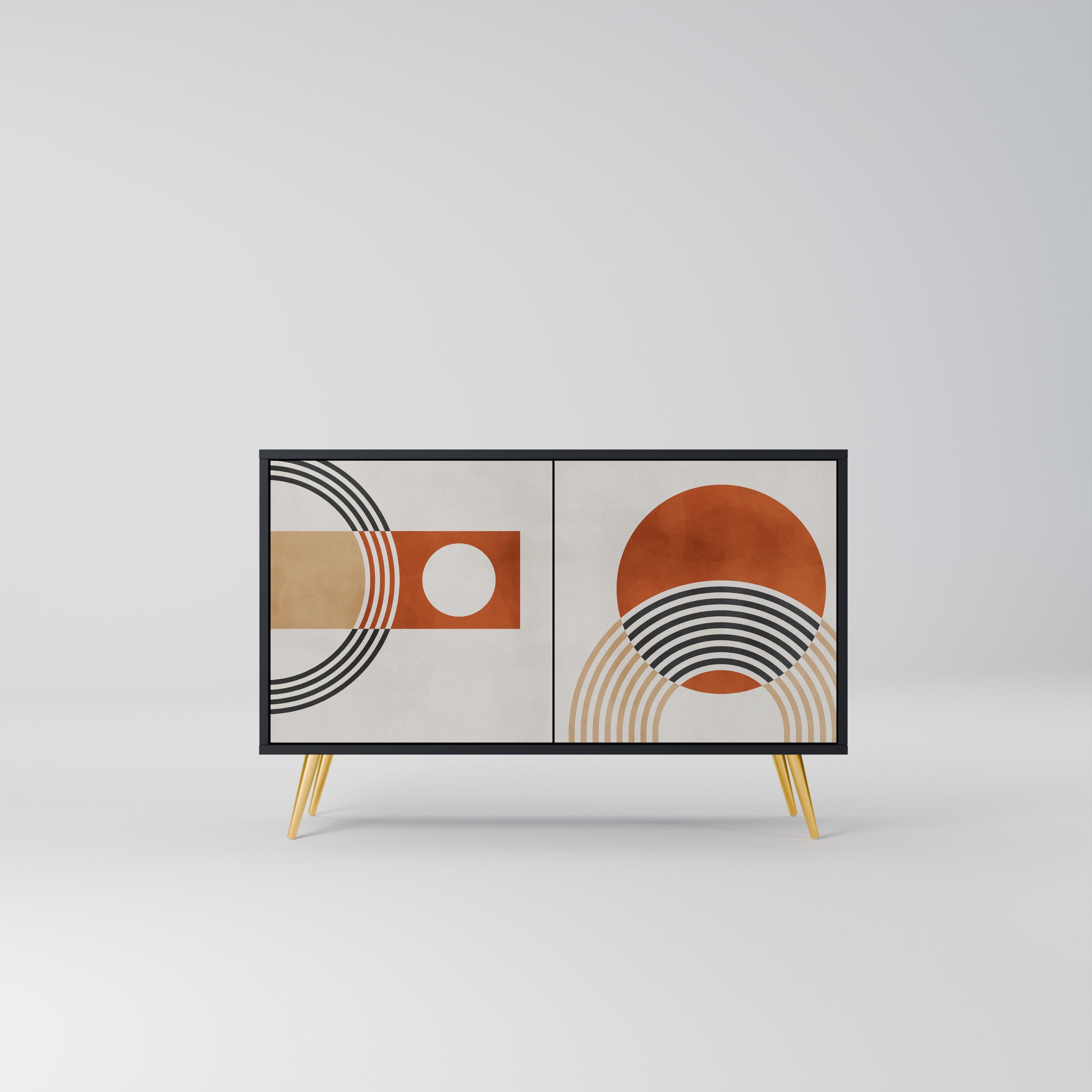 SPACE AROUND Aparador de 2 Portas em Acabamento Preto