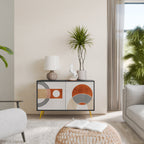 SPACE AROUND Aparador de 2 Portas em Acabamento Preto