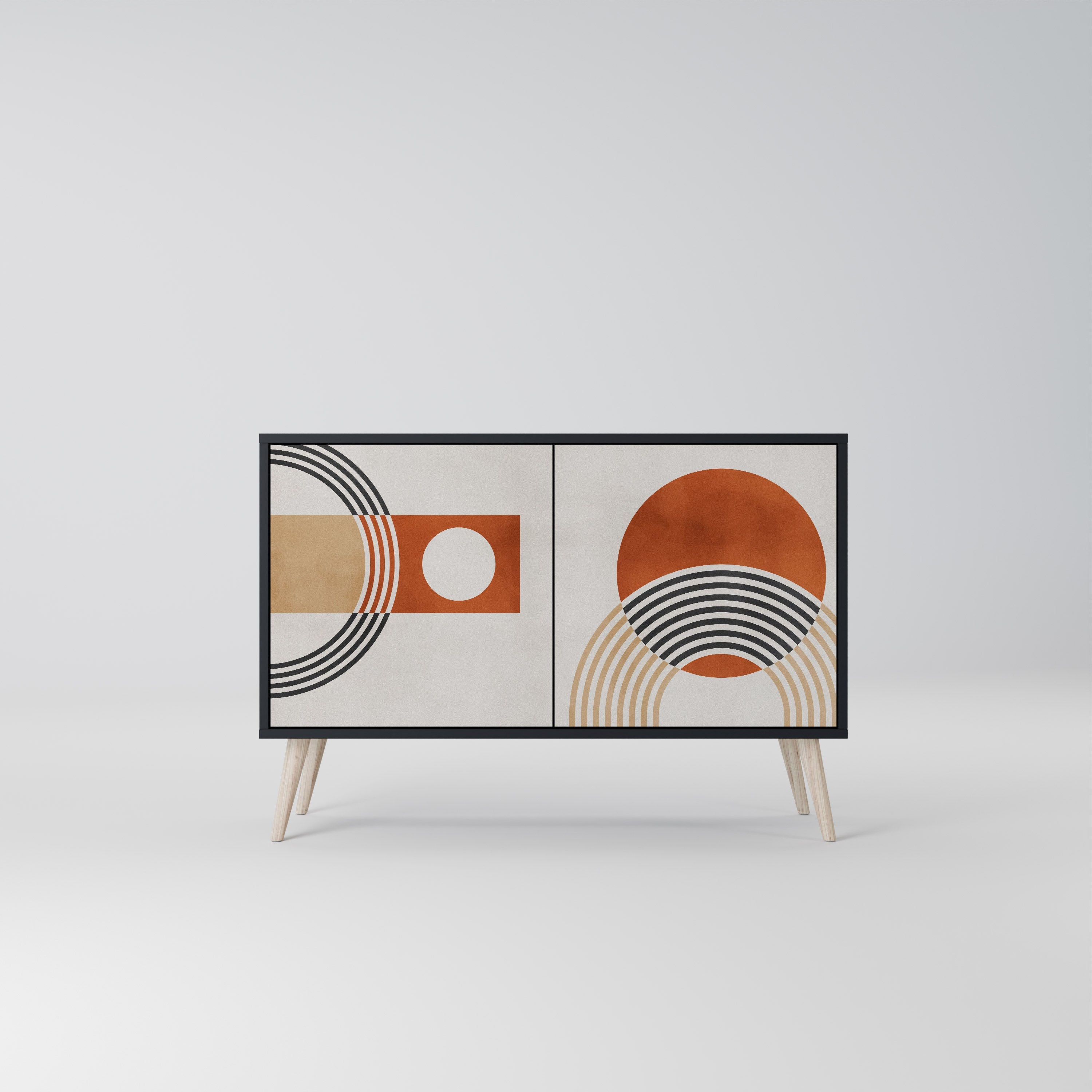 SPACE AROUND Aparador de 2 Portas em Acabamento Preto