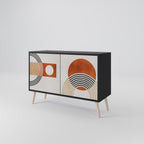 SPACE AROUND Aparador de 2 Portas em Acabamento Preto