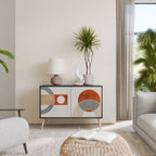 SPACE AROUND Aparador de 2 Portas em Acabamento Preto