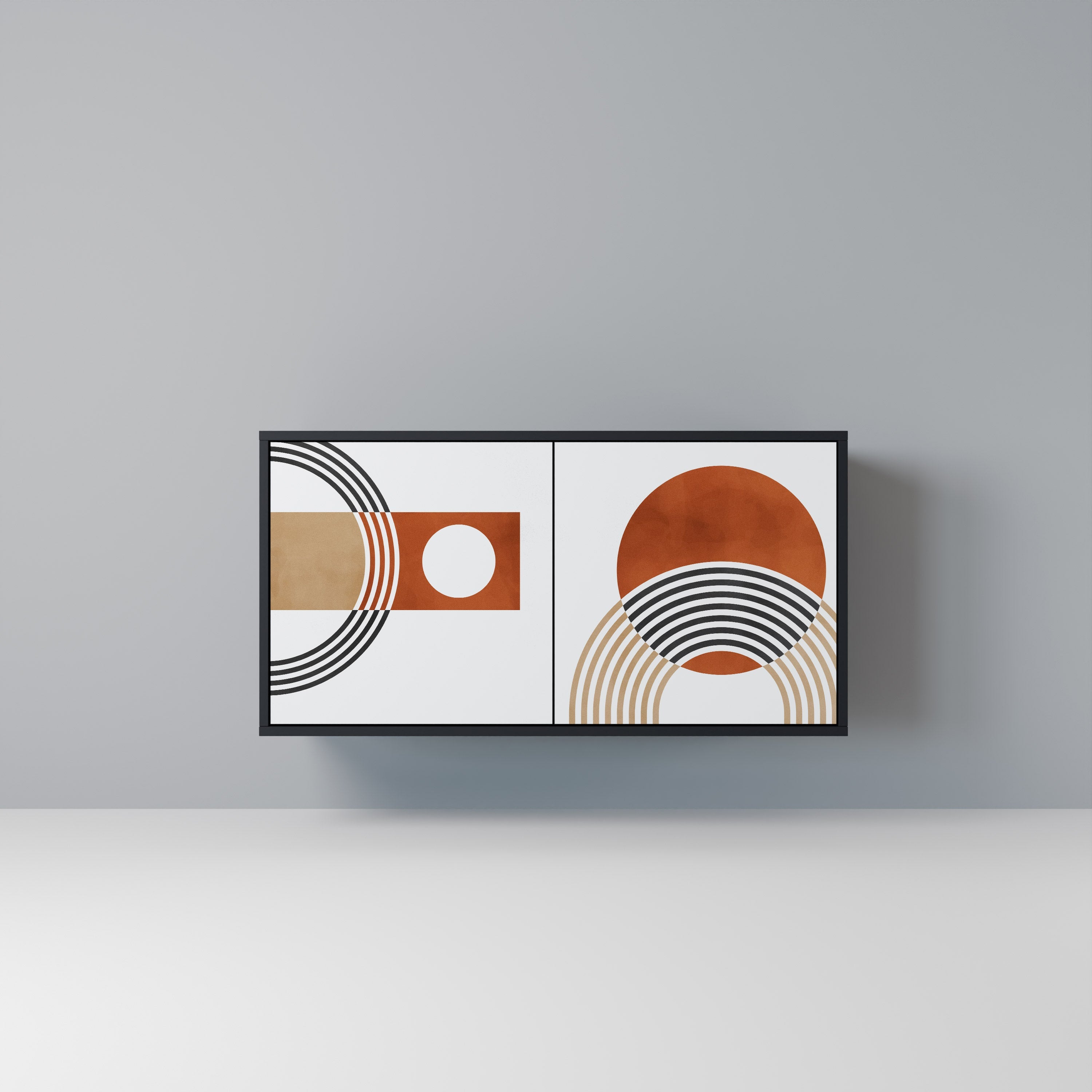 CIRCLE RHYTM Aparador de 2 Portas em Acabamento Preto