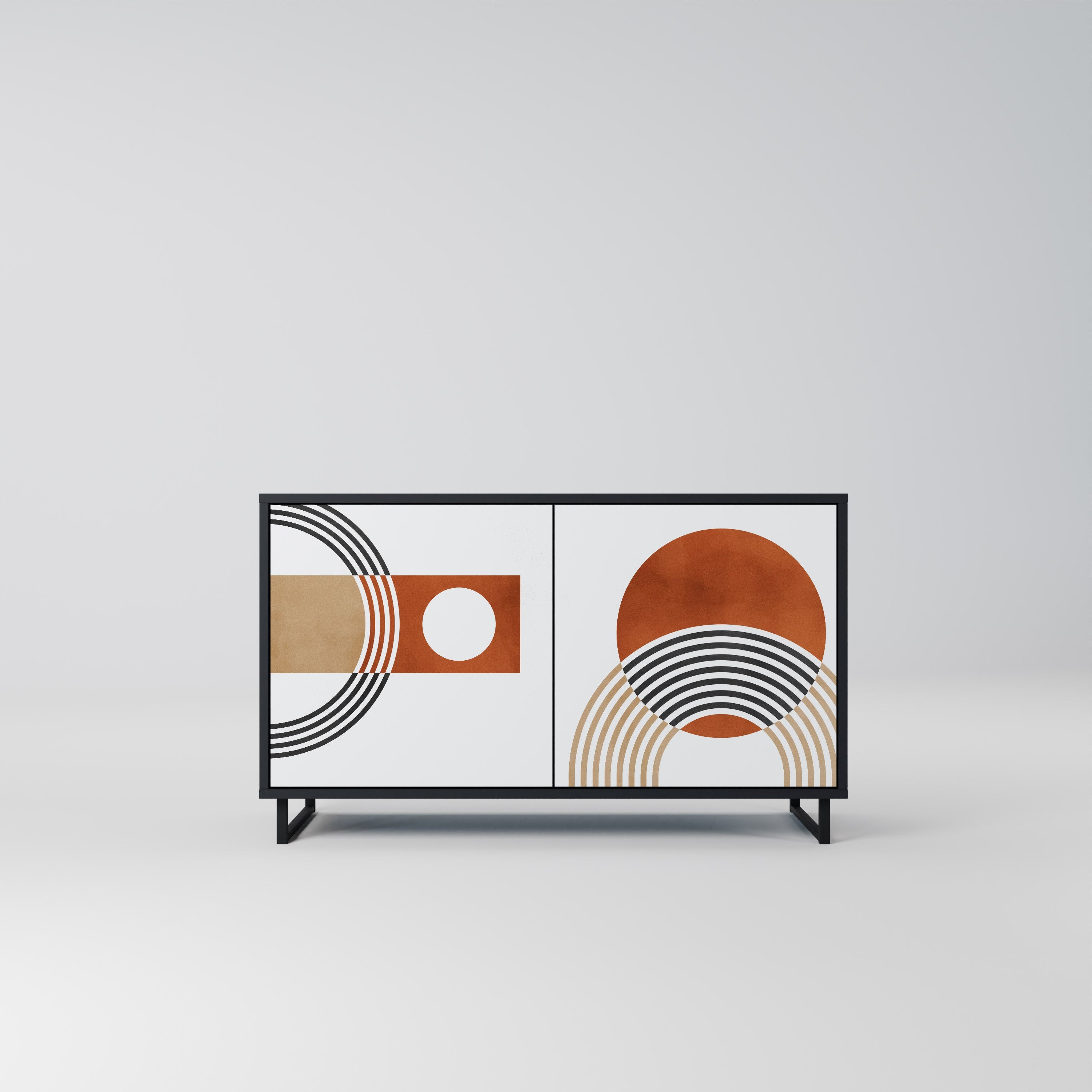 CIRCLE RHYTM Aparador de 2 Portas em Acabamento Preto