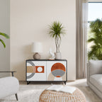 CIRCLE RHYTM Aparador de 2 Portas em Acabamento Preto