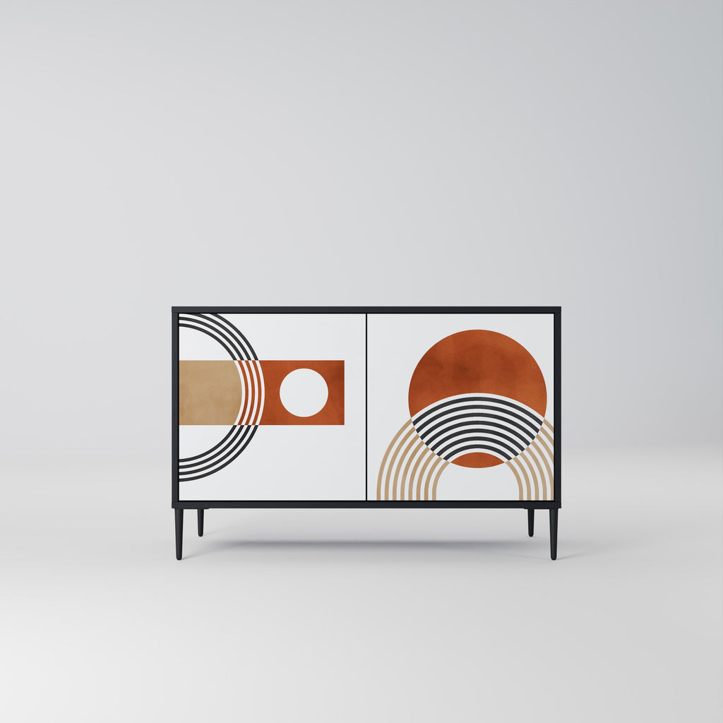 CIRCLE RHYTM Aparador de 2 Portas em Acabamento Preto