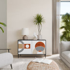 CIRCLE RHYTM Aparador de 2 Portas em Acabamento Preto