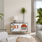 CIRCLE RHYTM Aparador de 2 Portas em Acabamento Preto