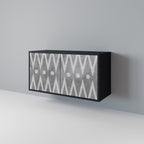 SHARP EDGES Aparador de 2 Portas em Acabamento Preto