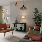 KANAGAWA BEAUTY Aparador de 2 Portas em Acabamento Preto